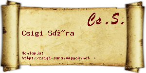 Csigi Sára névjegykártya