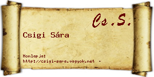 Csigi Sára névjegykártya